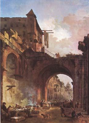 ROBERT, Hubert The Porta Octavia in Rome (mk08) china oil painting image
